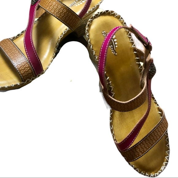 Spring Step Small Heel Sandals Leather Size 39 Pre-Loved - Picture 6 of 16